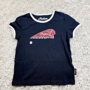 Indian Motorcycle Shirt Youth 3-4 Years Kids Short Sleeve Tee Moto Script Soft